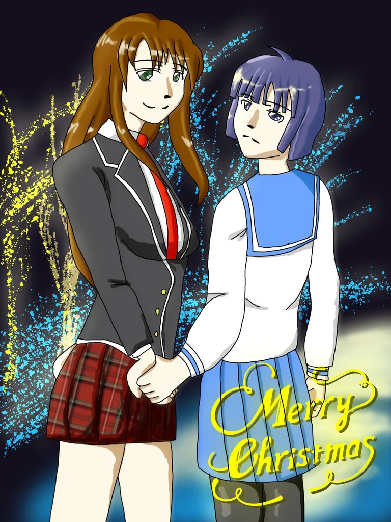 クリスマスイラスト描いたから公開しとく。