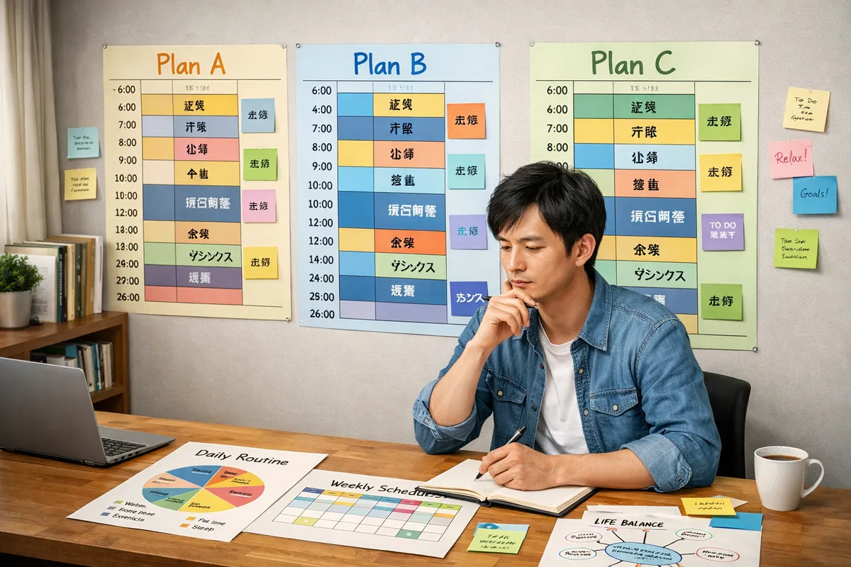 生活リズムを守るために複数プランを用意しておいた方がいい。