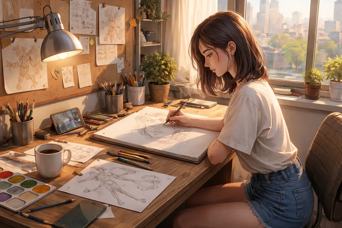 一月は定例行事でいつも絵の基礎練習をしてるな。